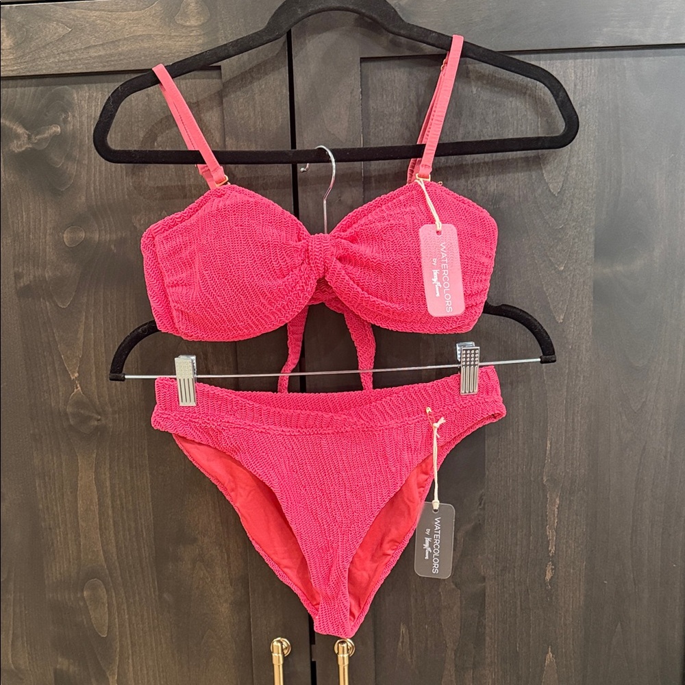 Kenny Flowers Vibrant Pink Textured Bikini Set